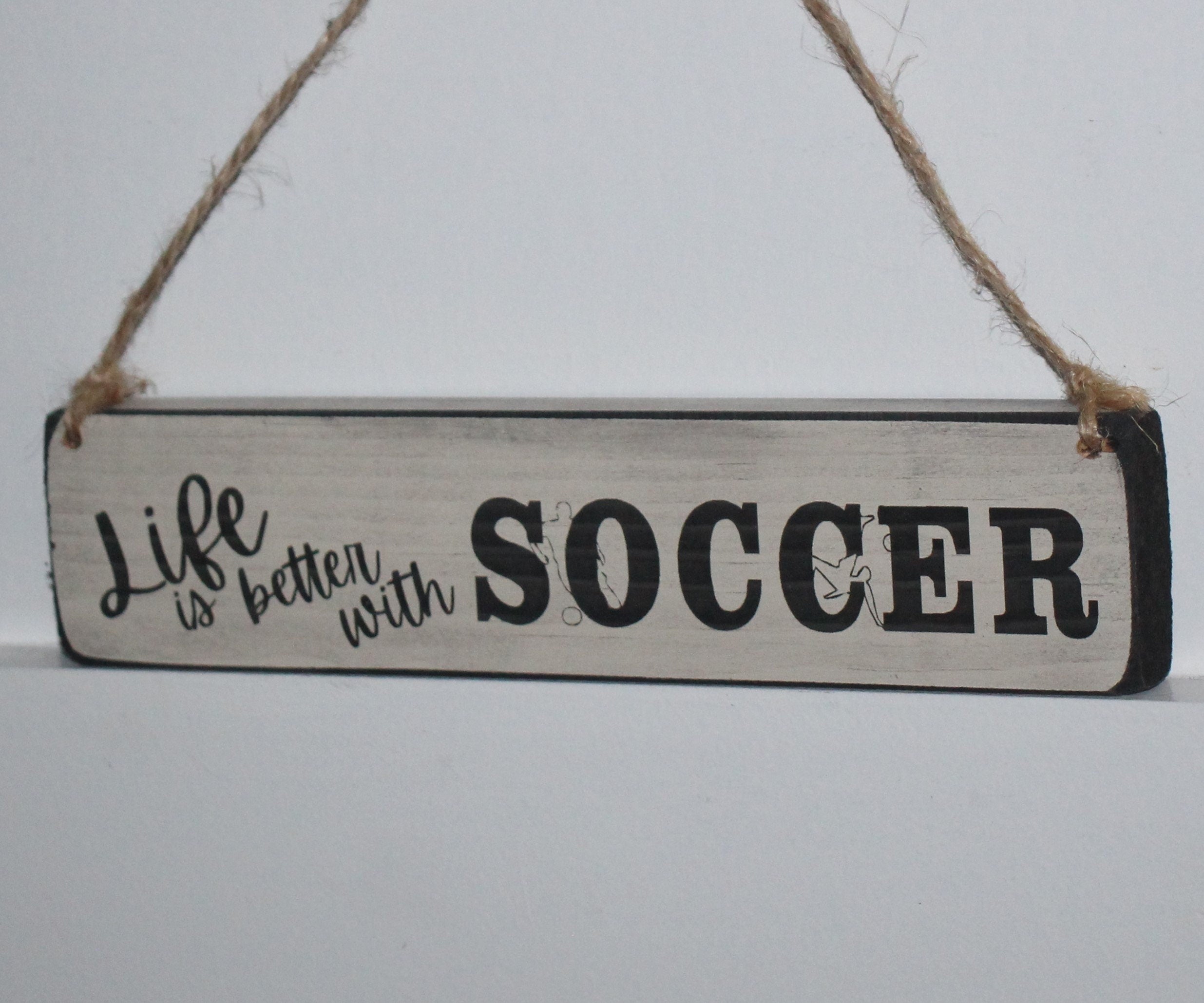 Soccer Ornament: Laser Cut Wood, Black & White