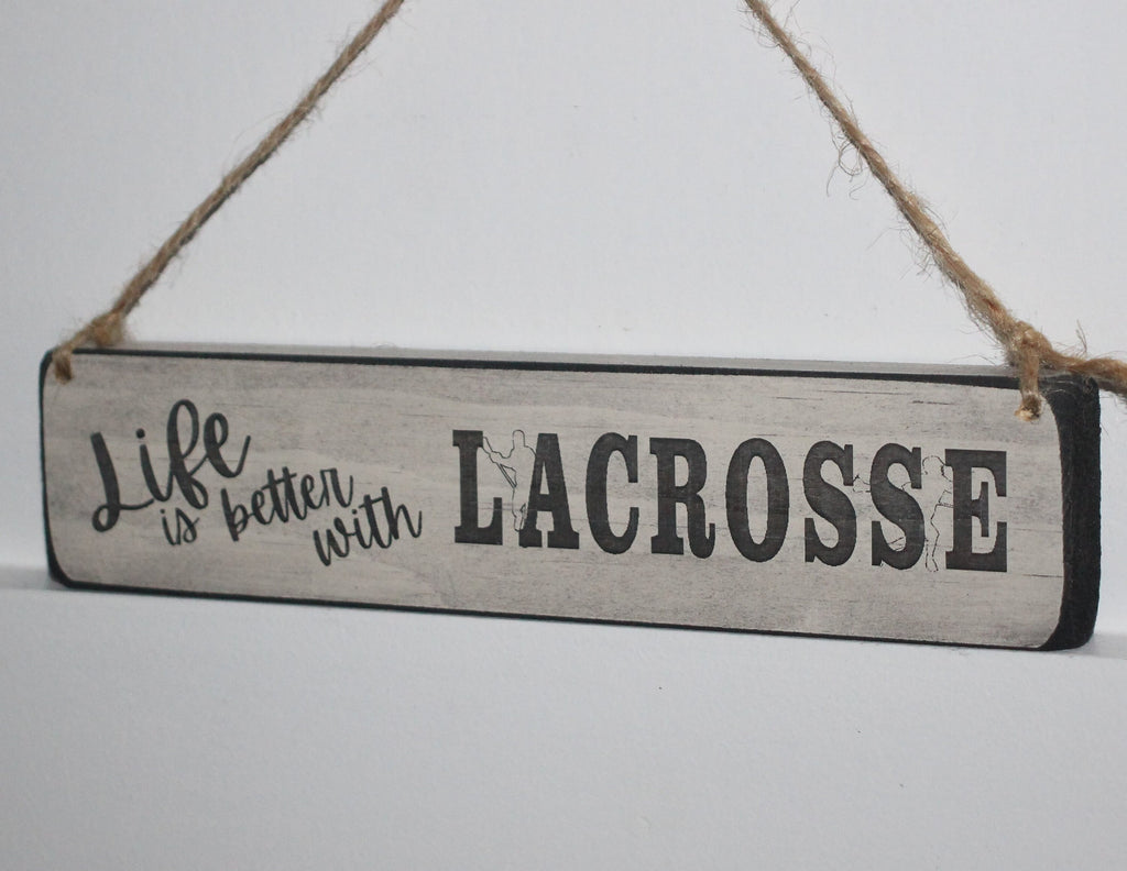 Lacrosse Ornament, Wood Sign, Lacrosse Team Gift