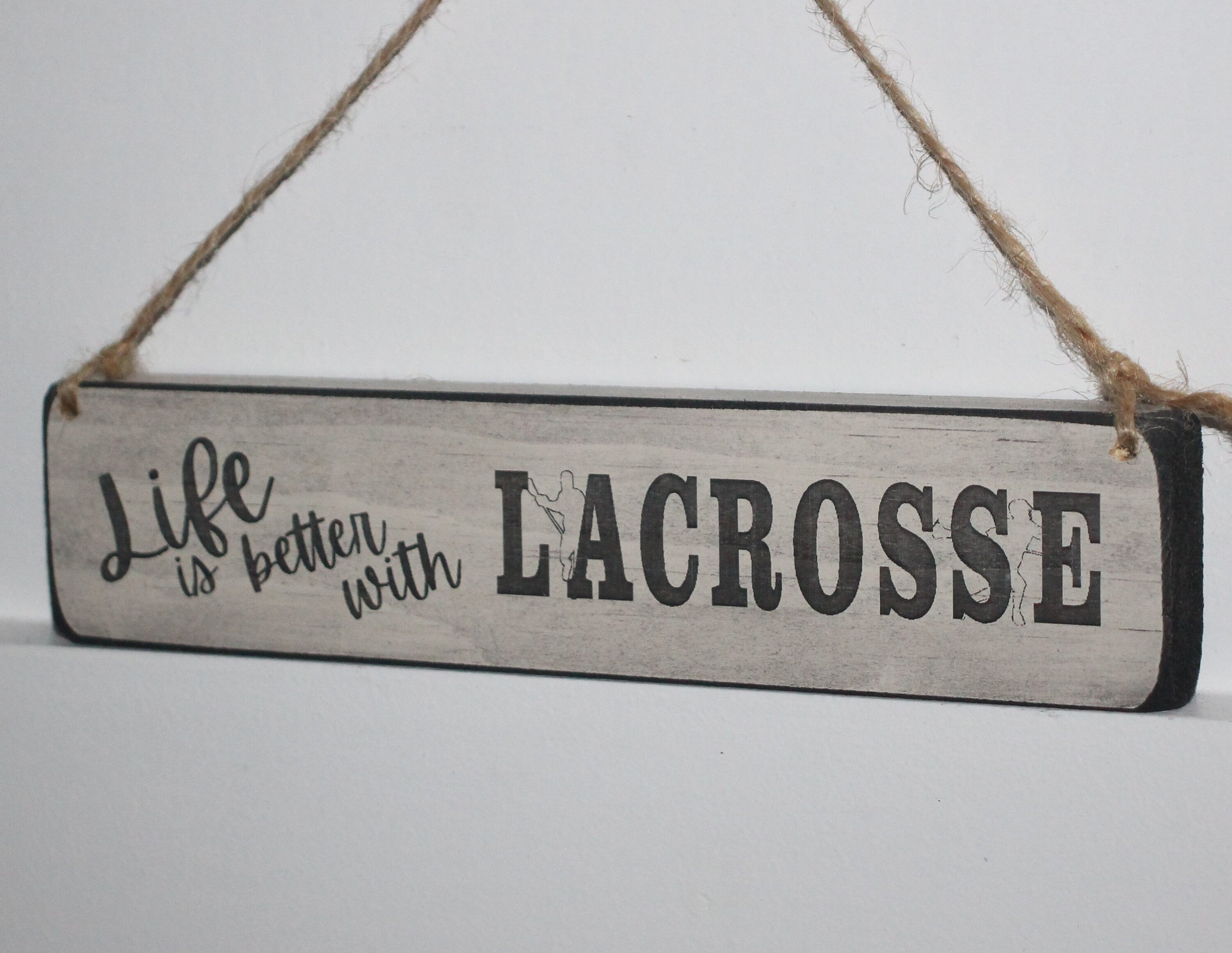 Lacrosse Ornament, Wood Sign, Lacrosse Team Gift