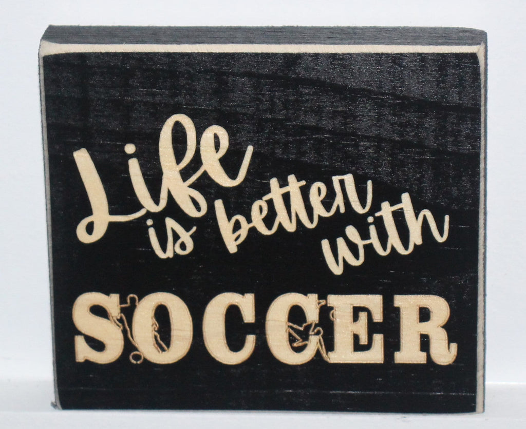 Soccer Ornament: Wood Soccer Sign, Christmas Decor