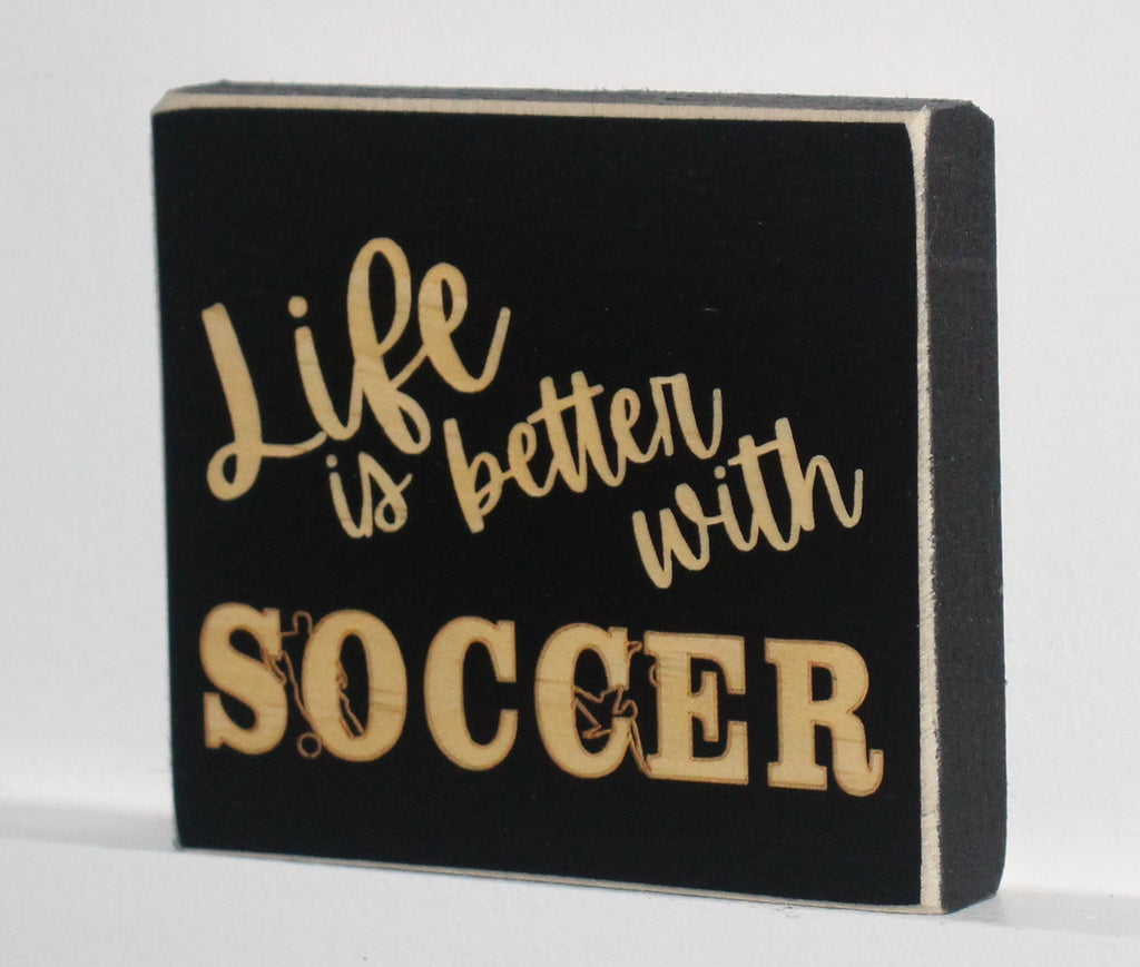 Soccer Ornament: Wood Soccer Sign, Christmas Decor