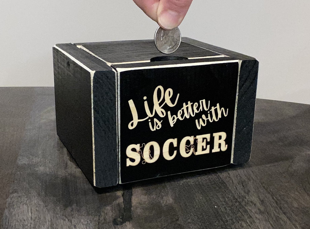 Soccer Ornament: Wood Soccer Sign, Christmas Decor