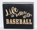 Baseball Ornament: Black Wood Sign or Bank, Baseball Player Gift