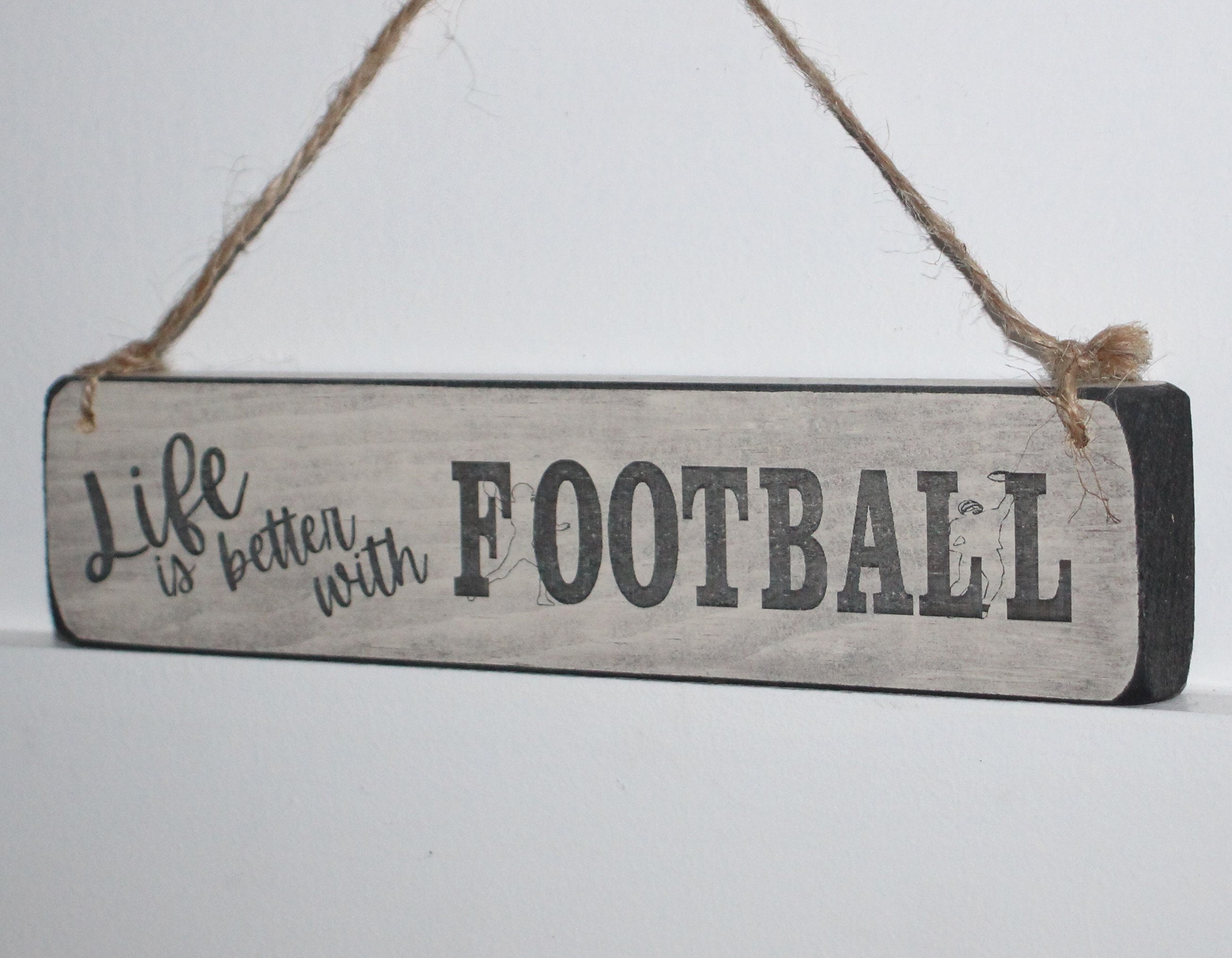 Football Wood Sign: Coach Gift, Player Gift, Team Decor