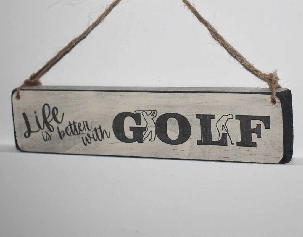 Golf Ornament, Golf Coach Gift, Man Cave Wood Sign
