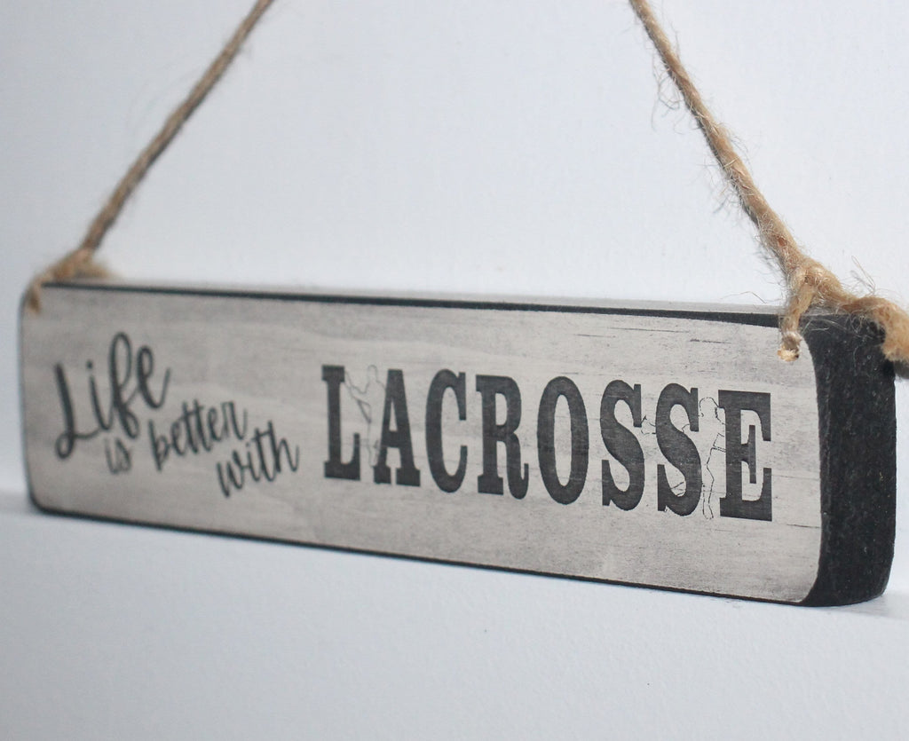 Lacrosse Ornament, Wood Sign, Lacrosse Team Gift