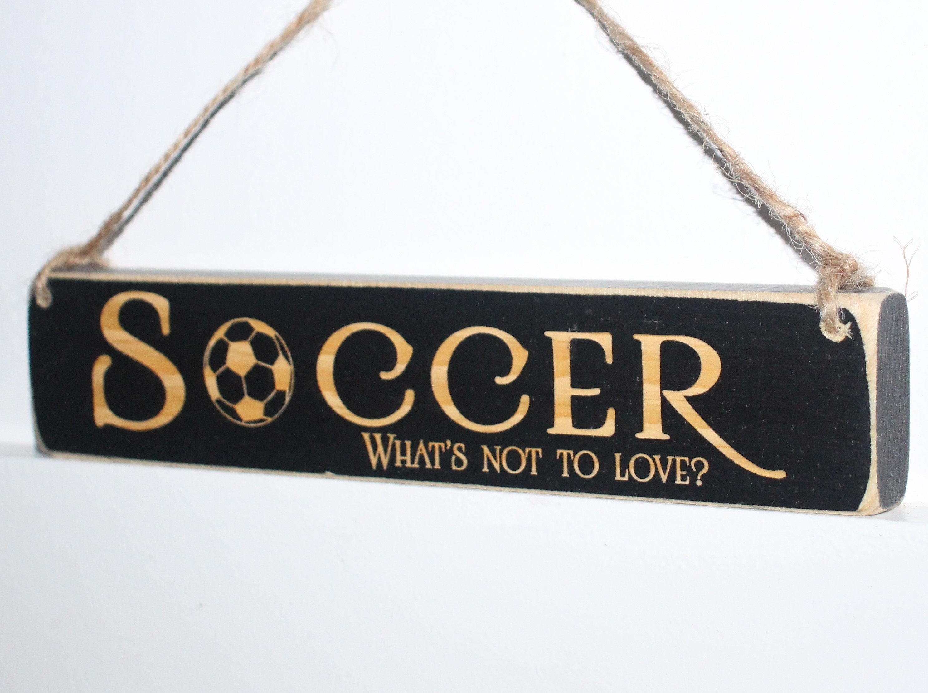 Soccer Ornament: Laser Cut Wood Sign, Christmas Gift for Soccer Player, Coach, Fan, Mom or Dad