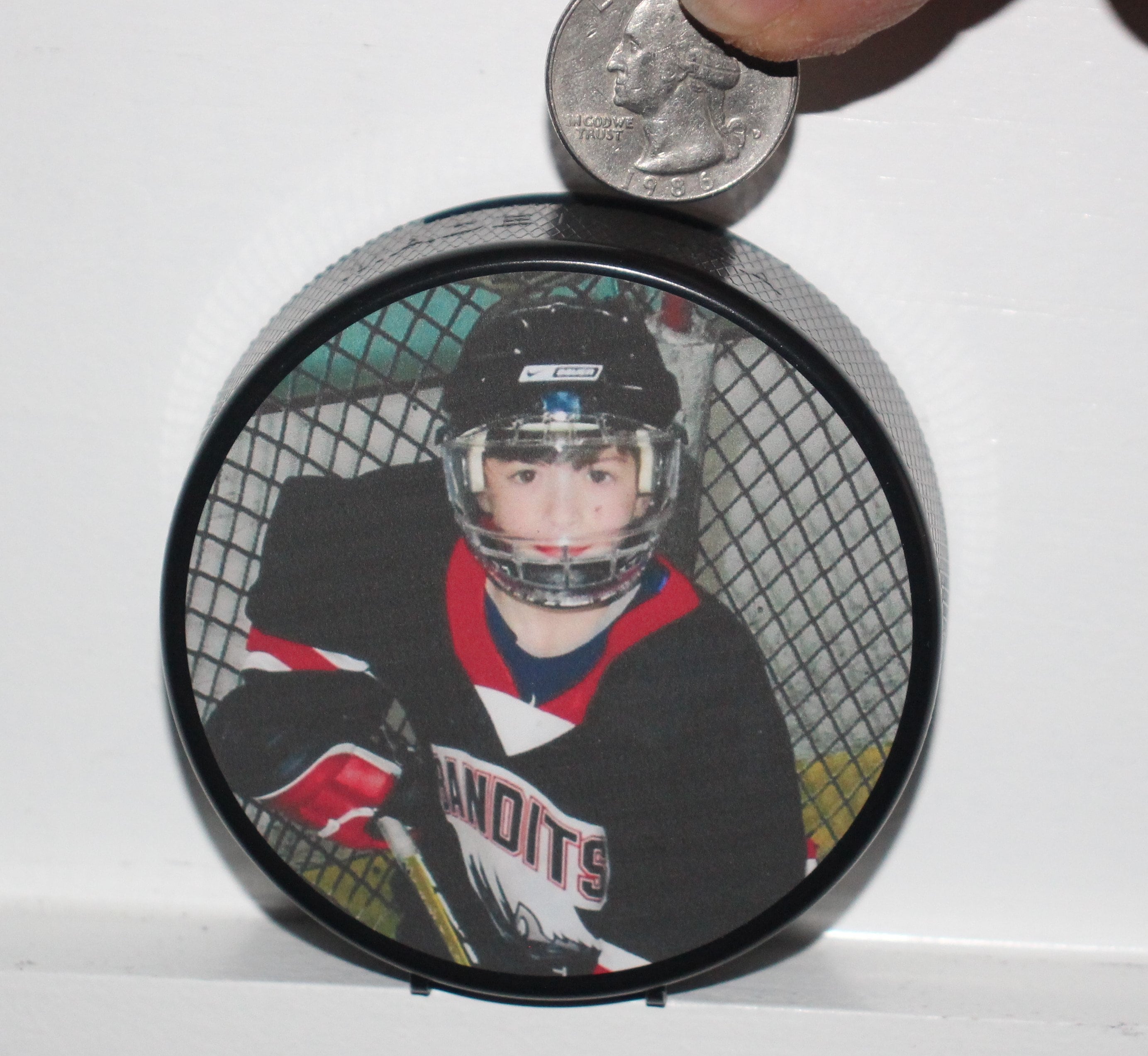 Hockey Girl Puck Bank: Coin Piggy Bank, Tournament Gift