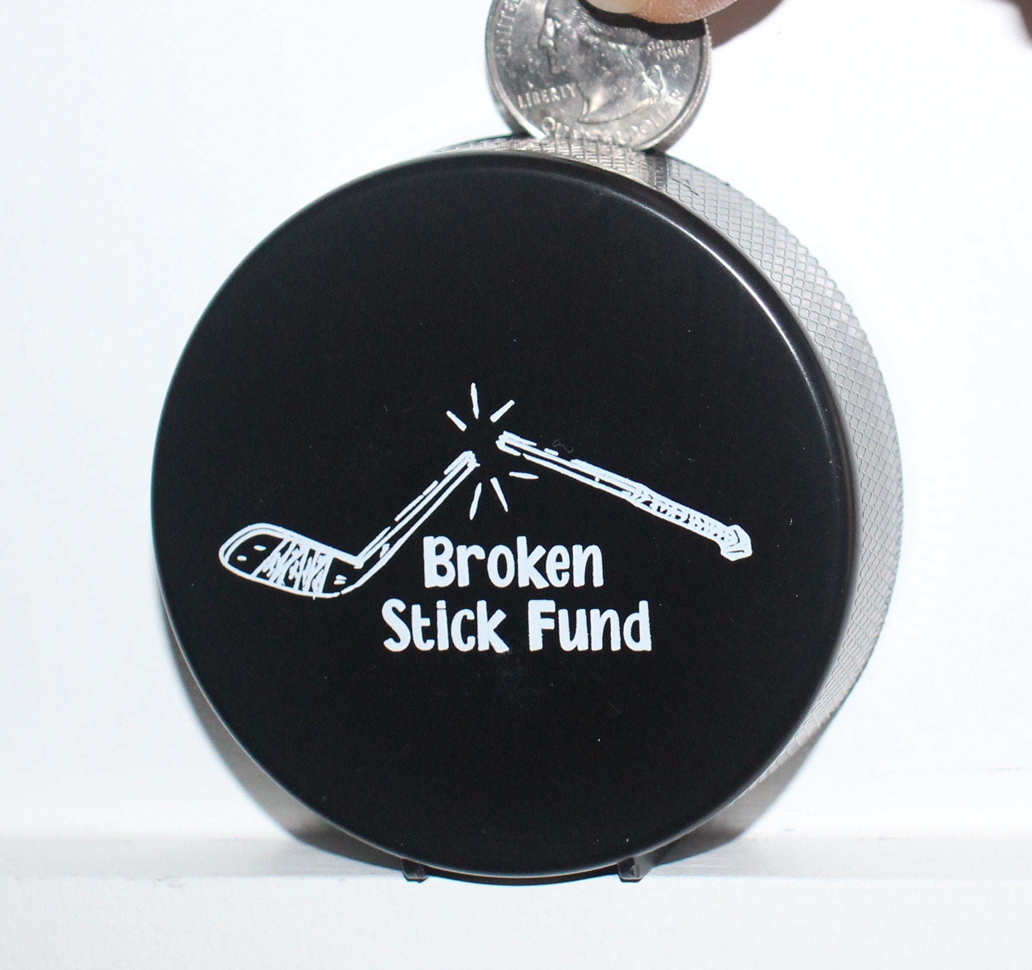 Custom Photo Hockey Puck Bank: Personalized Hockey Gift