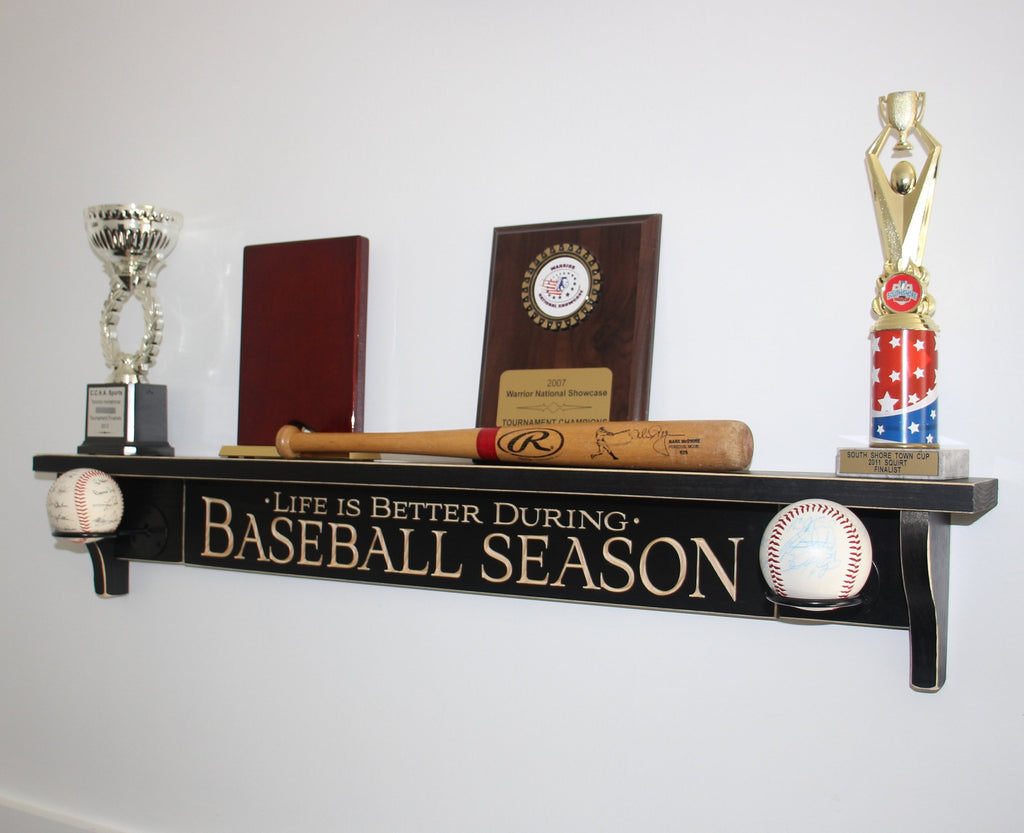 Baseball Display Shelf: Trophy & Memorabilia Holder
