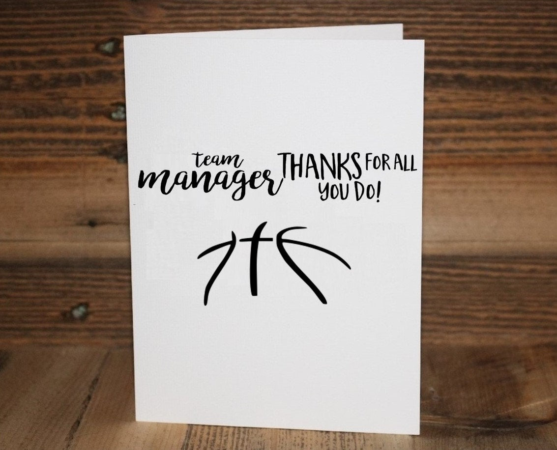 Basketball Coach Thank You Card, Team Gift