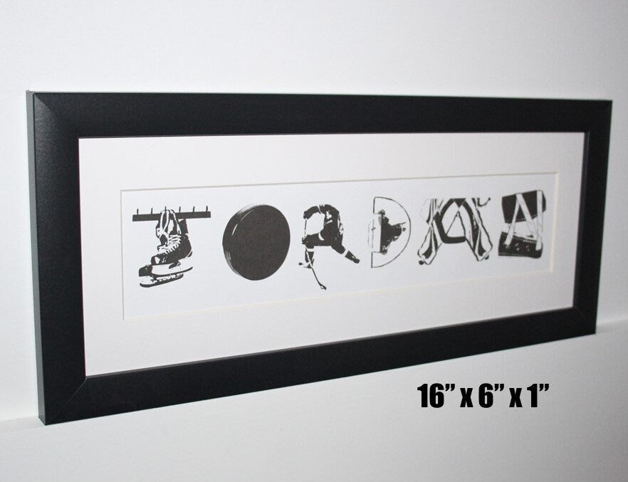 Personalized Hockey Girl Photo Frame: Custom Hockey Room Decor