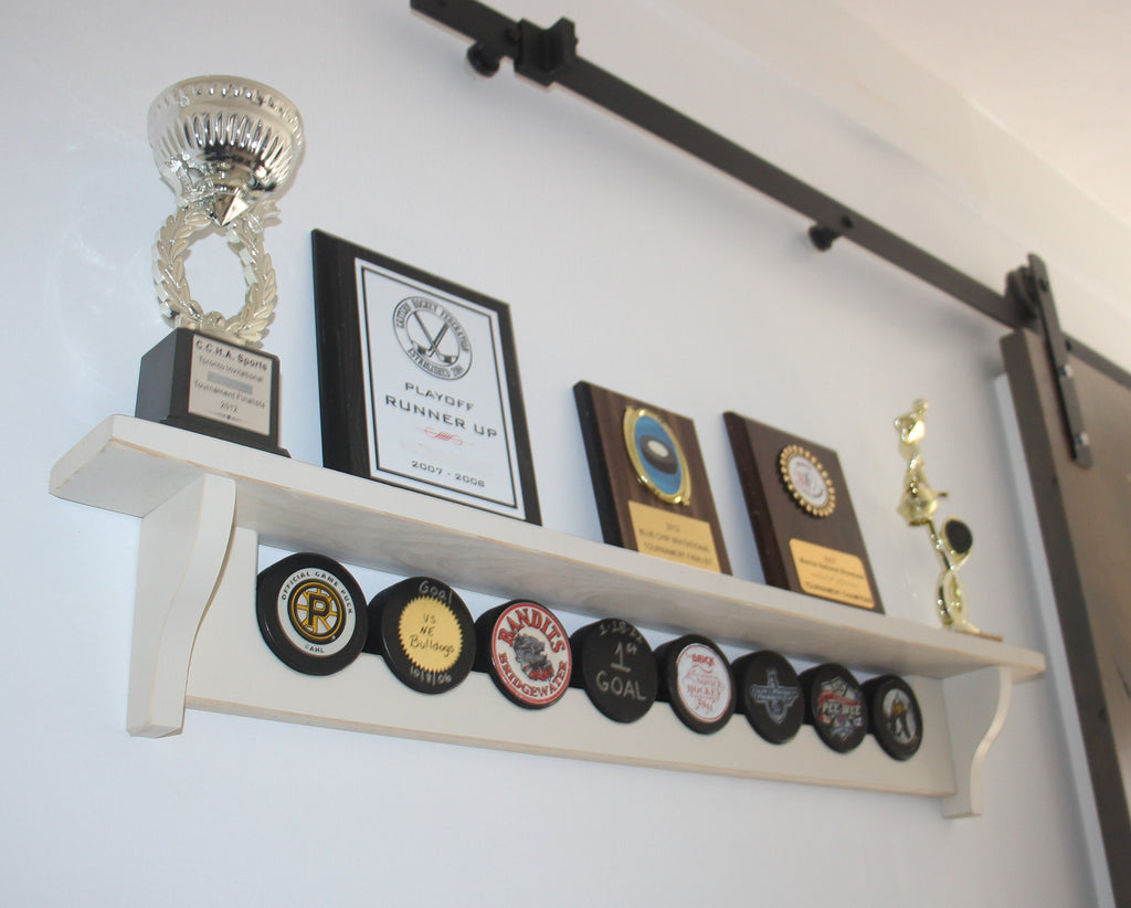 Hockey Puck Shelf: Trophy & Medal Display