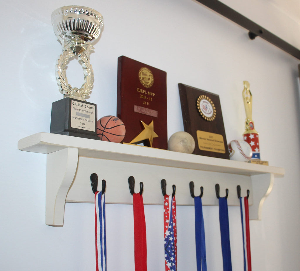 Sports Trophy Shelf: Athlete Wall Decor, Trophy, Memorabilia Display