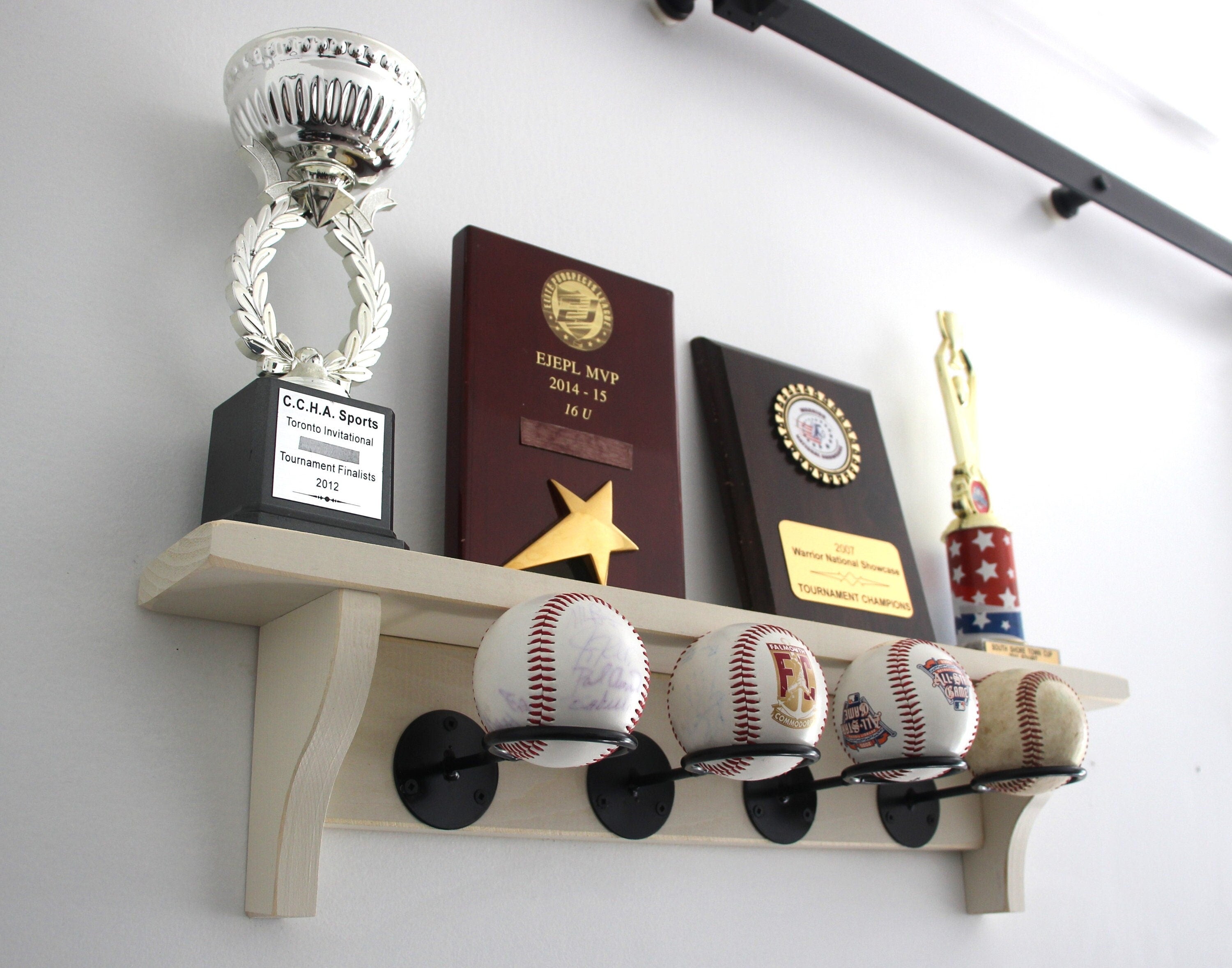Baseball Display Shelf: Trophy & Memorabilia Holder