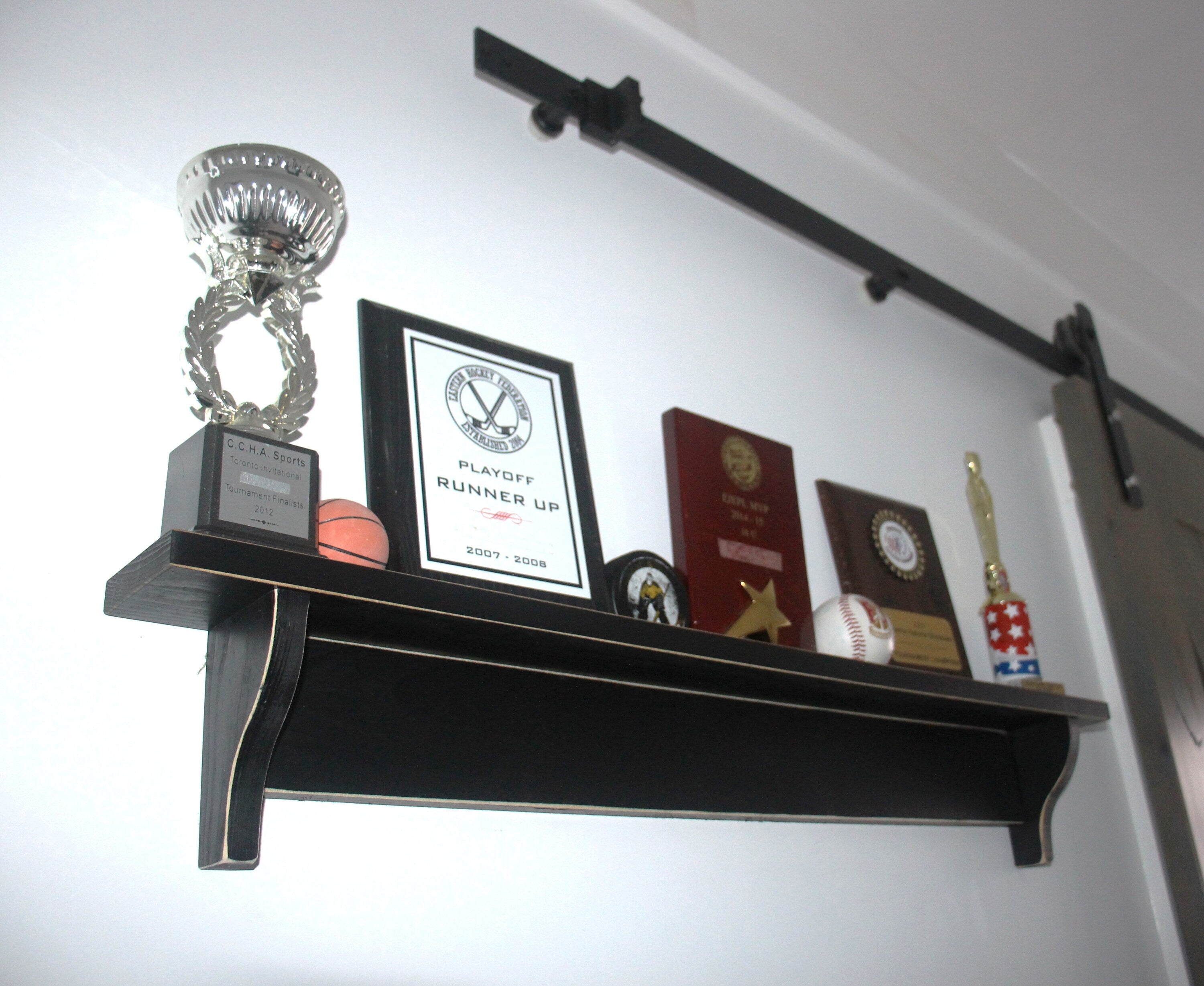 Sports Trophy Shelf: Athlete Wall Decor, Trophy, Memorabilia Display
