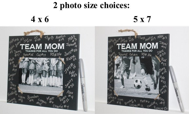 Personalized Team Mom Photo Frame: End of Season Sports Gift, Lacrosse, Baseball, Softball, Track