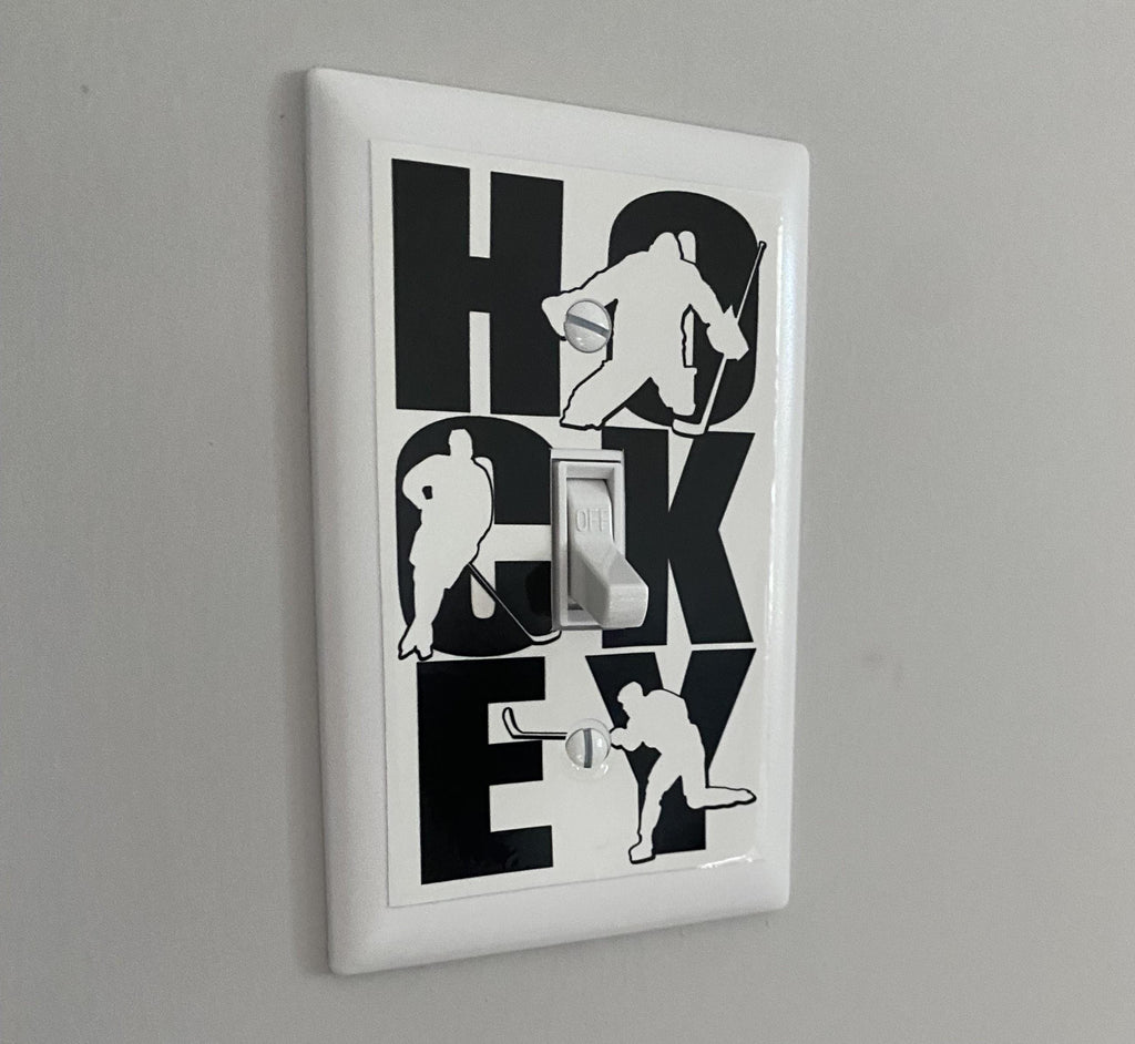 Glow in the Dark Hockey Goalie Light Switch Cover Decal