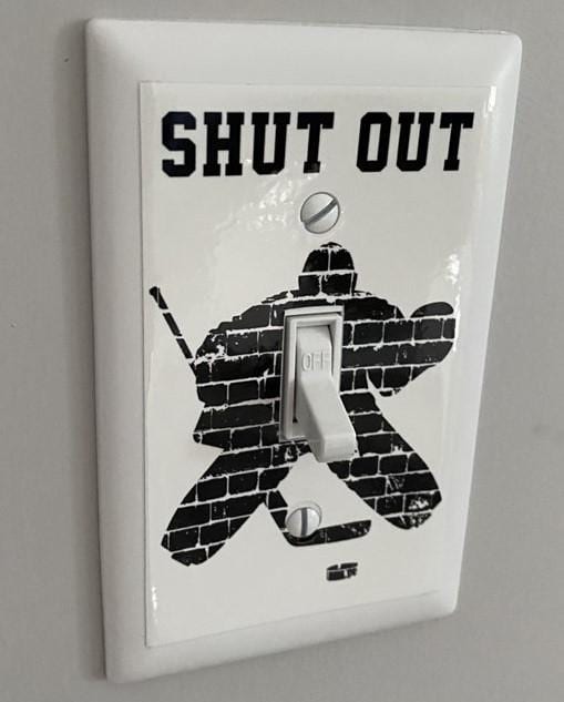 Glow in the Dark Hockey Light Switch Cover Decal: Hockey Room Decor