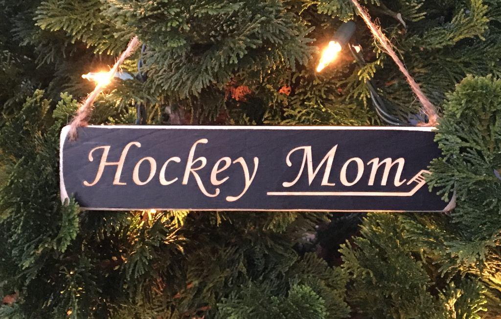 Hockey Dad Ornament, Laser Cut Wood Sign, Hockey Room Decor