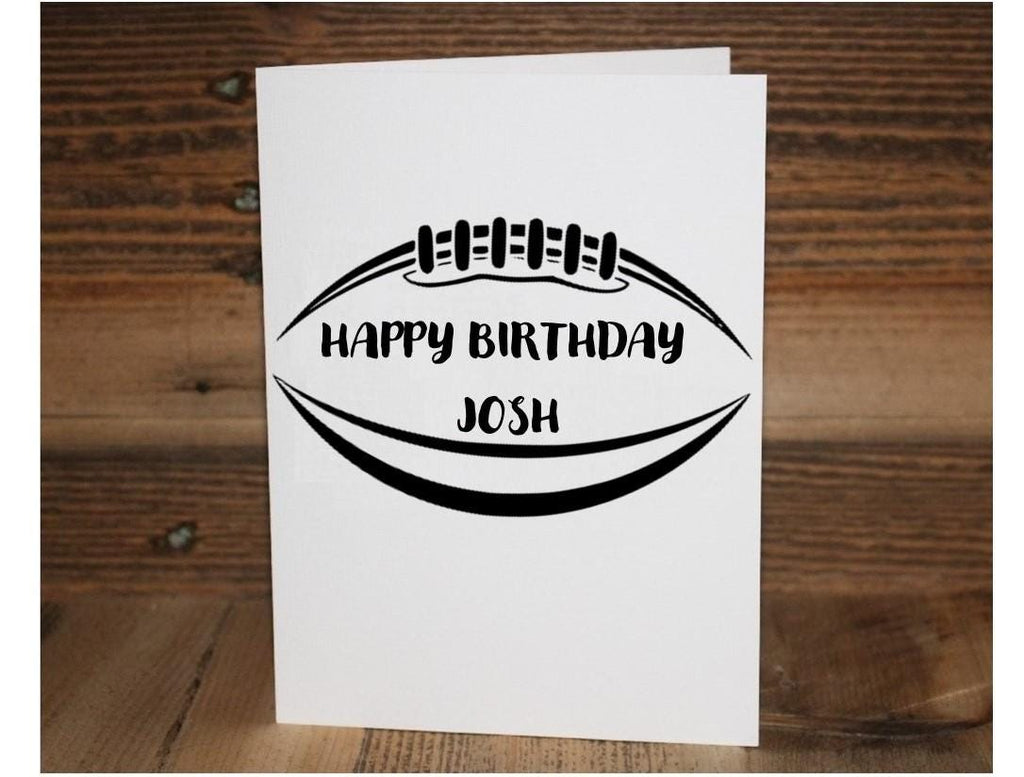 Personalized Football Birthday Card: Custom Name Gift