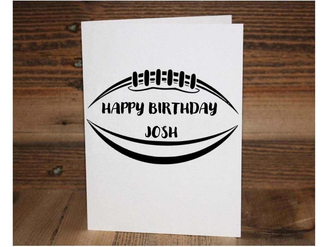 Personalized Football Birthday Card: Custom Name Gift