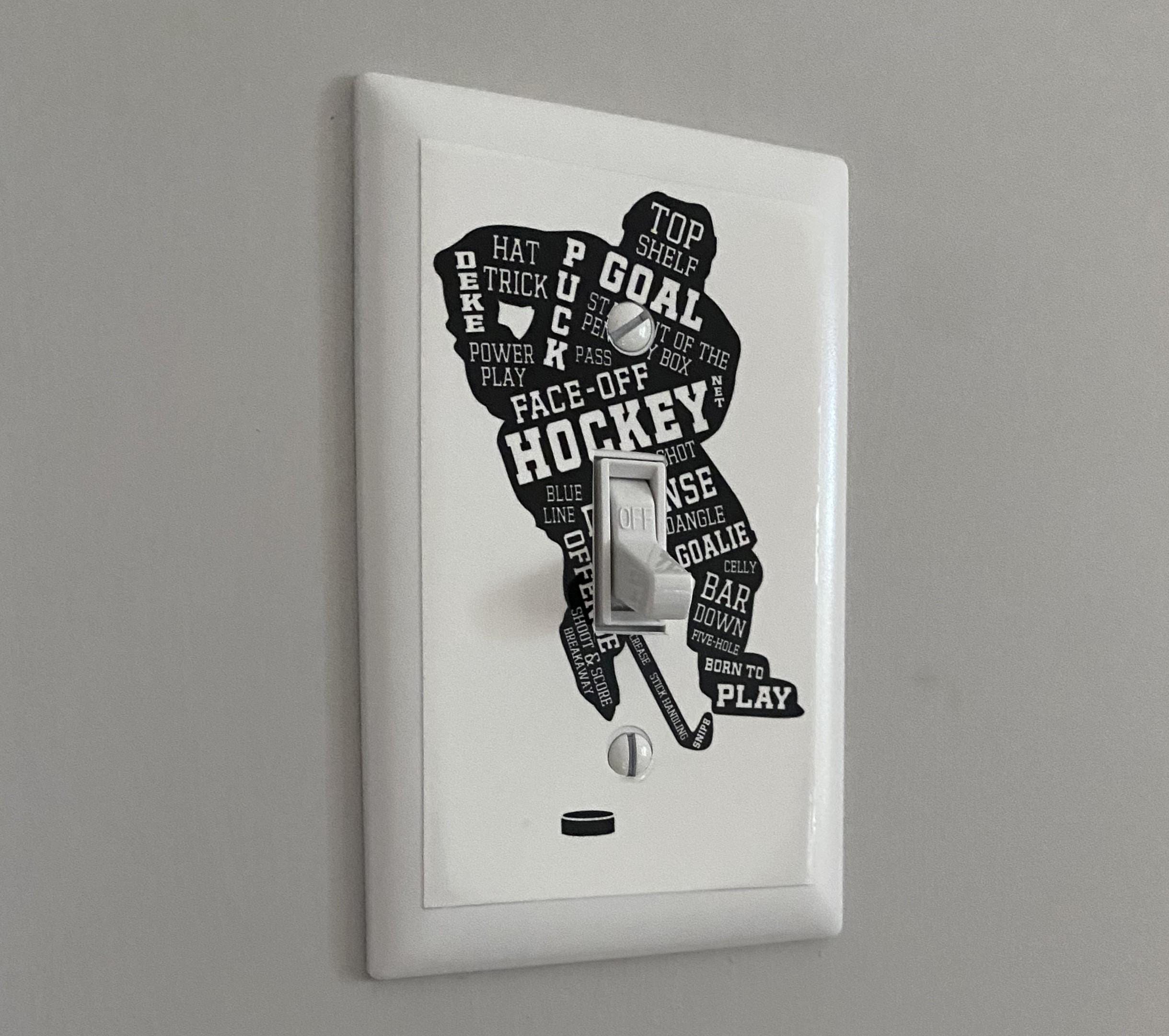 Glow in the Dark Hockey Goalie Light Switch Cover Decal