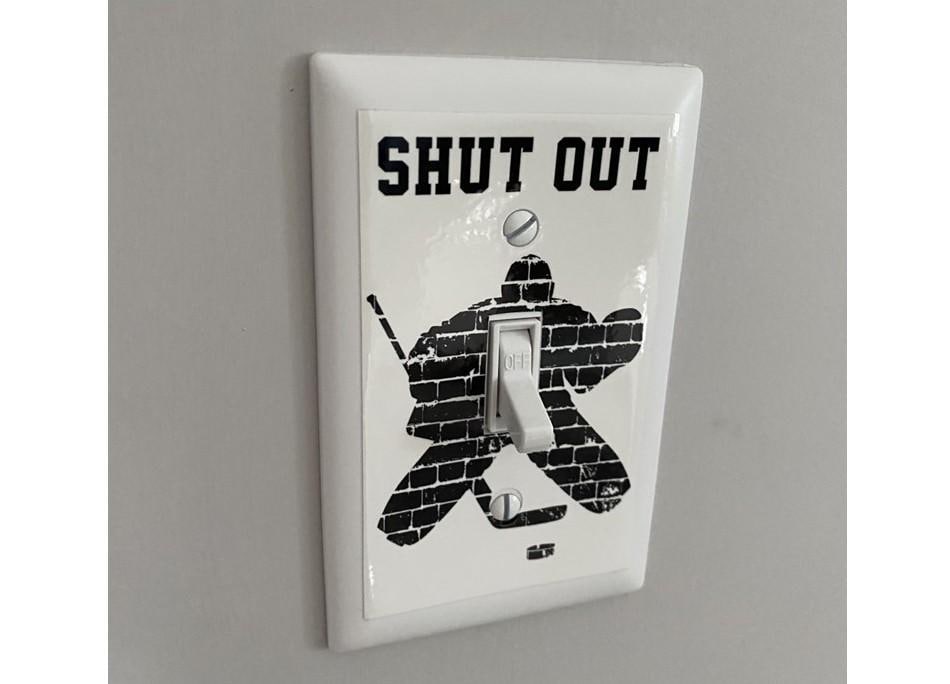 Hockey Goalie Light Switch Cover Decal: Bedroom Decor, Fun Gift