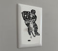 Glow in the Dark Hockey Player Light Switch Decal - Hockey Room Decor