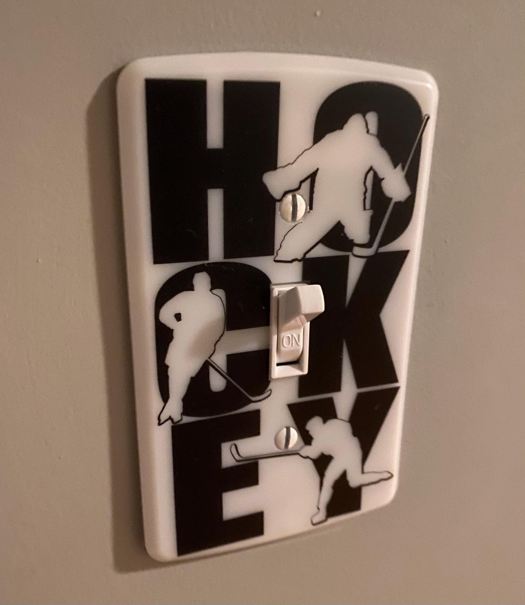 Hockey Light Switch Cover: Fun Hockey Room Decor, Glow in the Dark