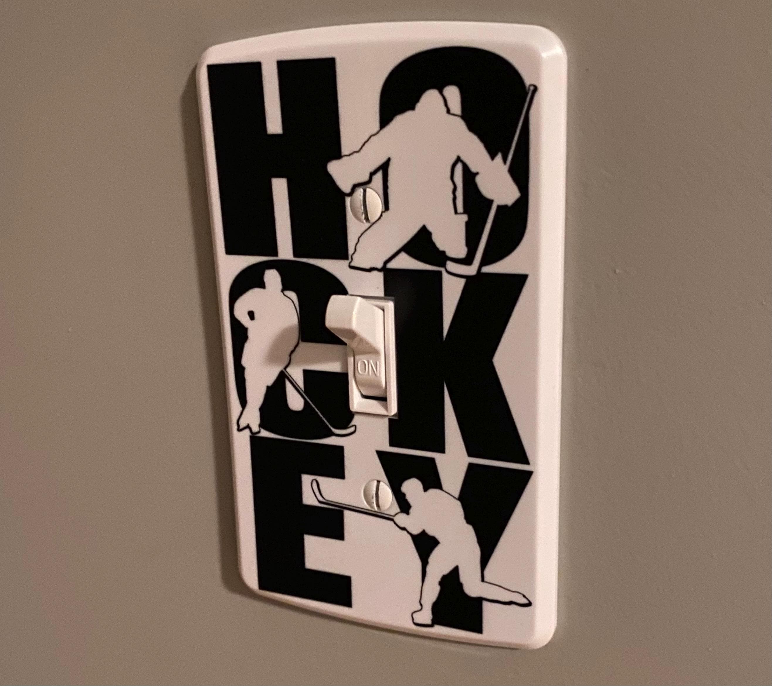 Hockey Light Switch Cover: Hockey Player Room Decor