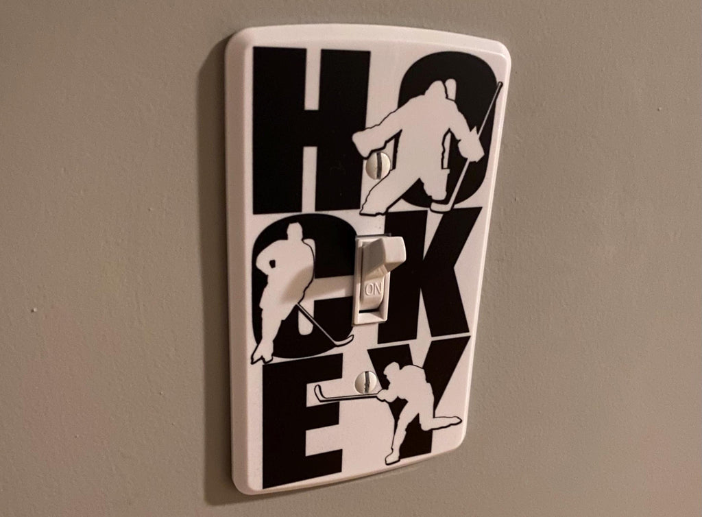 Hockey Light Switch Cover: Fun Hockey Room Decor, Glow in the Dark