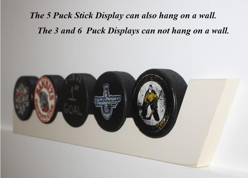 Hockey Puck Display Rack: Wood Shelf, Hockey Room Decor