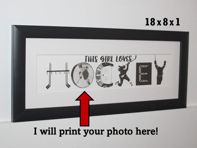 Personalized Hockey Coach Gift: Photo Letter Frame, Team Signing Option