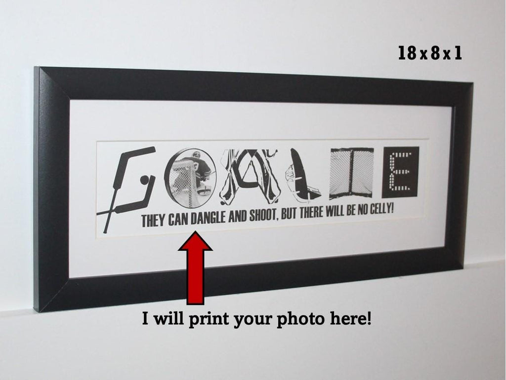 Personalized Hockey Coach Gift: Photo Letter Frame, Team Signing Option