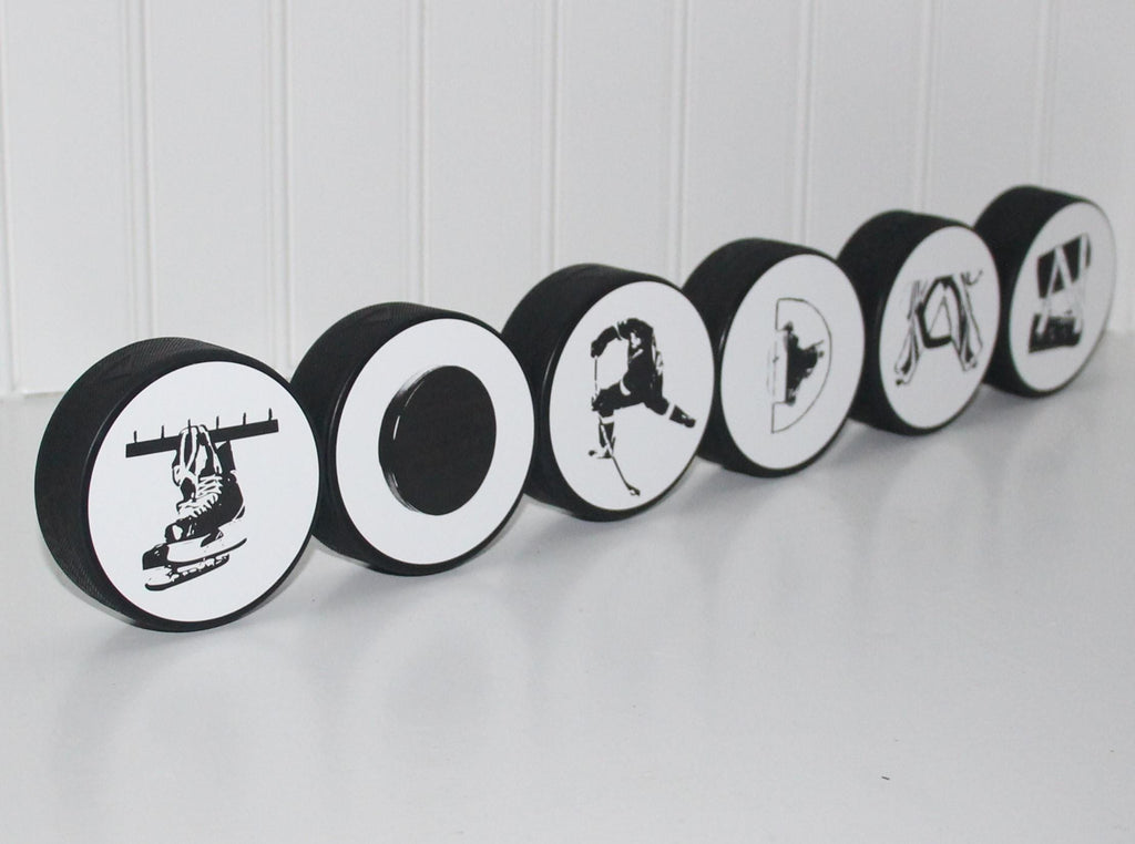 Personalized Hockey Name Sign: Hockey Puck Room Decor