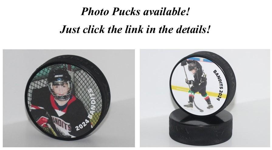 Hockey Puck Display Shelf: Trophy, Medal, Stick Holder