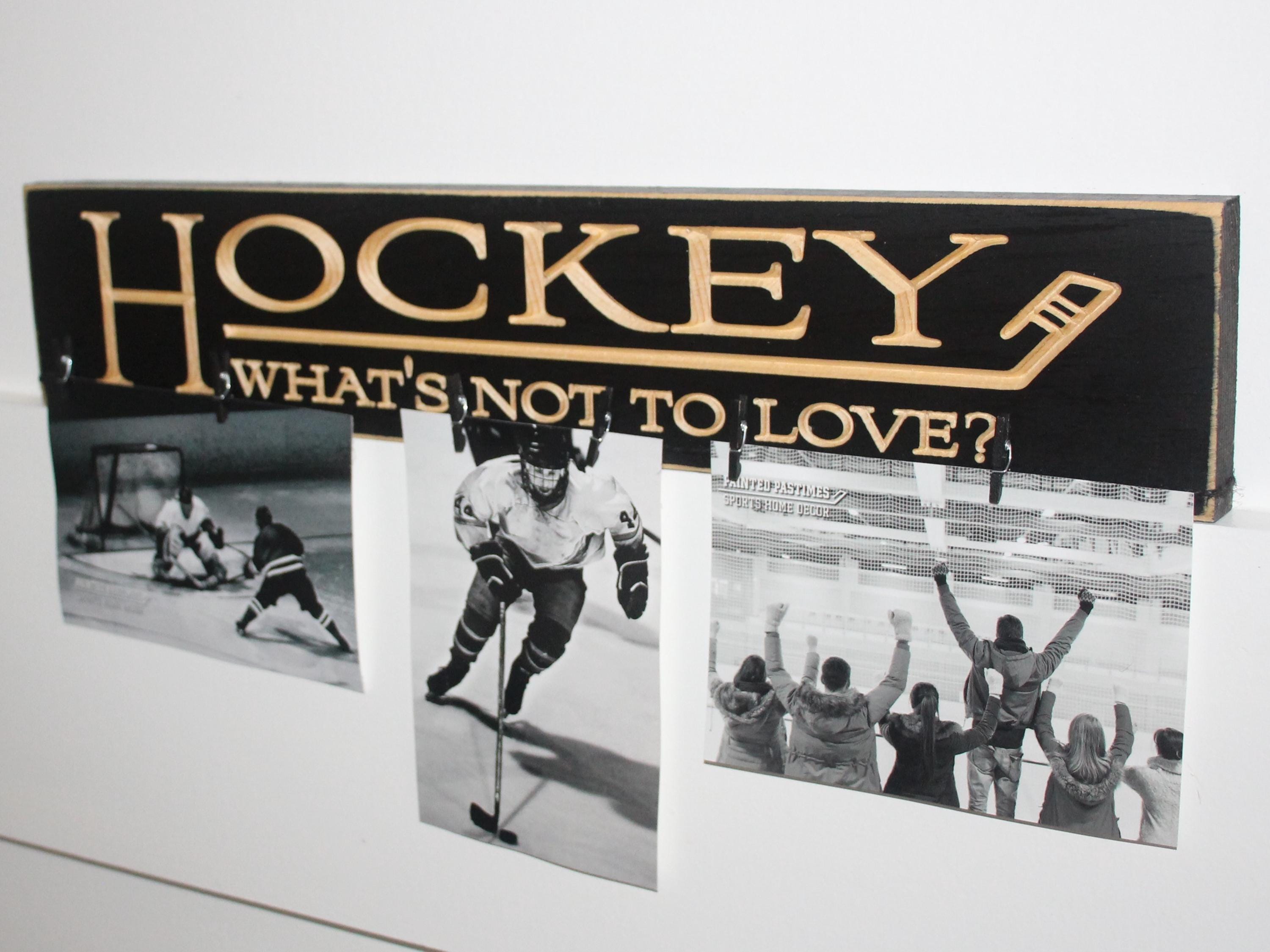 Hockey Room Decor: Distressed Wood Sign