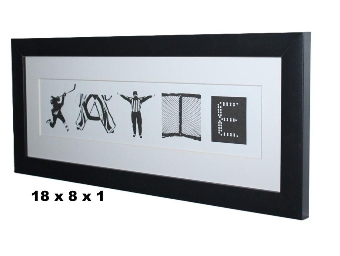 Personalized Hockey Girl Name Frame: Custom Hockey Room Decor