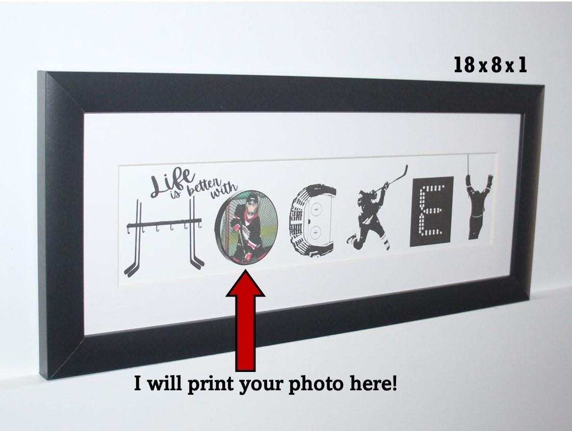Personalized Hockey Girl Name Frame: Custom Hockey Room Decor