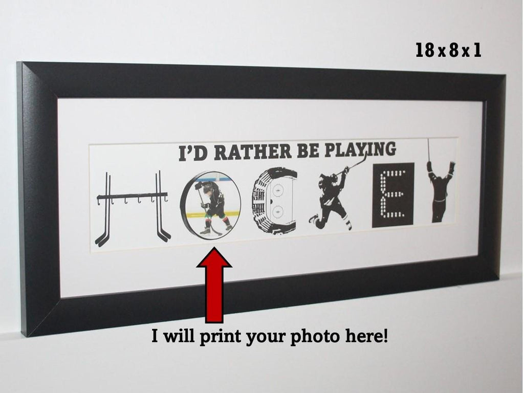 Personalized Hockey Girl Name Frame: Custom Hockey Room Decor
