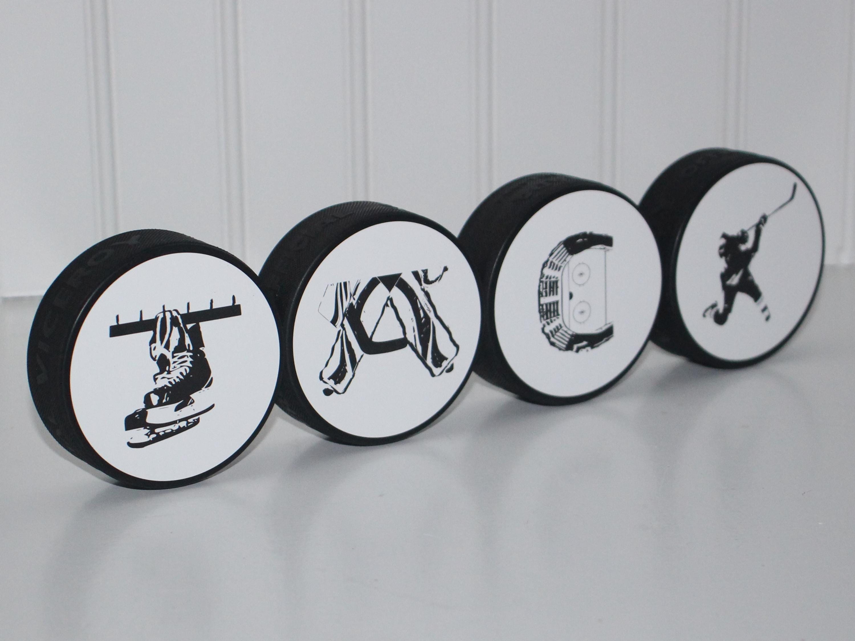Personalized Hockey Name Puck Decor: Hockey Player Gift