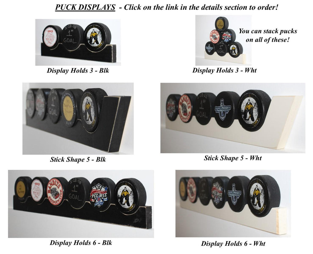 Hockey Puck Display Shelf: Trophy, Medal, Stick Holder