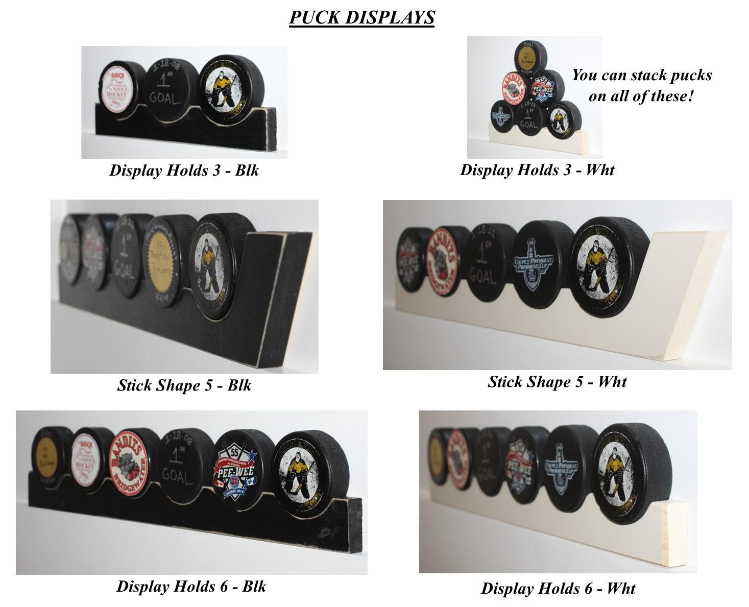 Hockey Puck Display Rack: Wood Shelf, Hockey Room Decor
