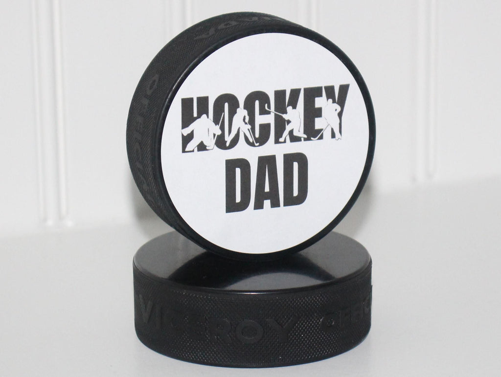 Hockey Dad Gift: Puck Photo Frame - Hockey Room Decor