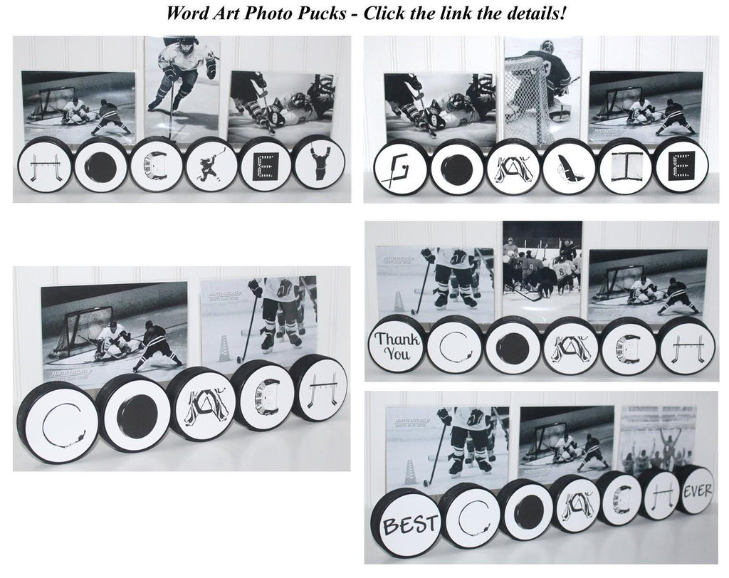 Personalized Hockey Puck Photo Display: Custom Name, Jersey Number