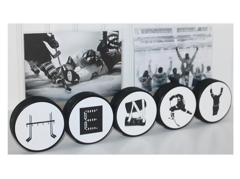 Personalized Hockey Puck Photo Display: Custom Name Frame