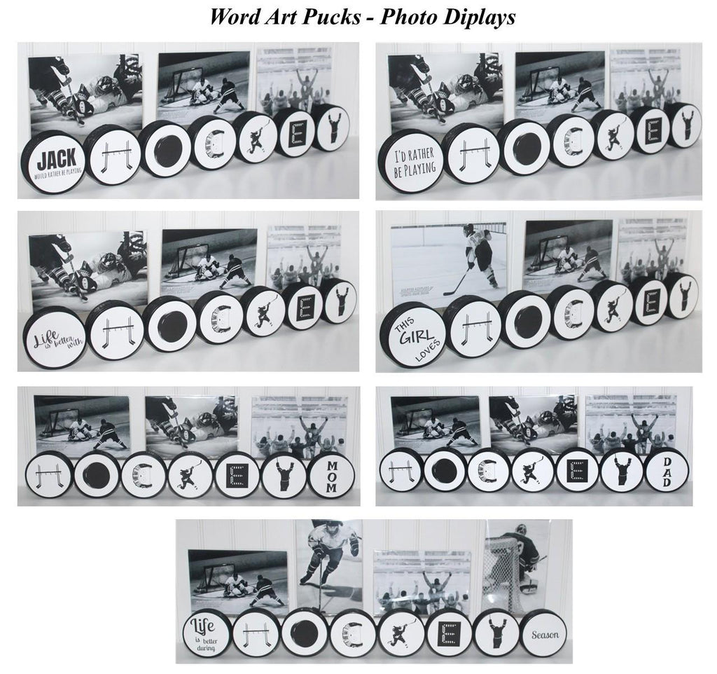 Hockey Goalie Puck Photo Display: "GOALIE" Tabletop Decor
