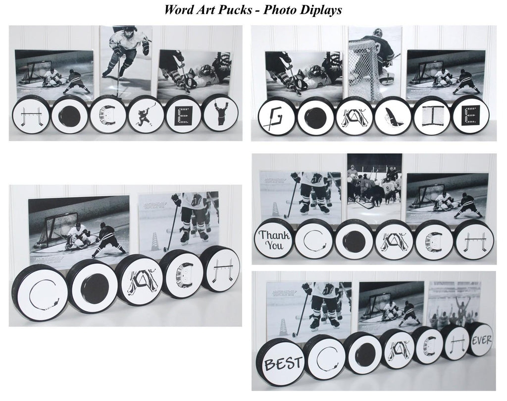 Hockey Goalie Puck Photo Display: "GOALIE" Tabletop Decor