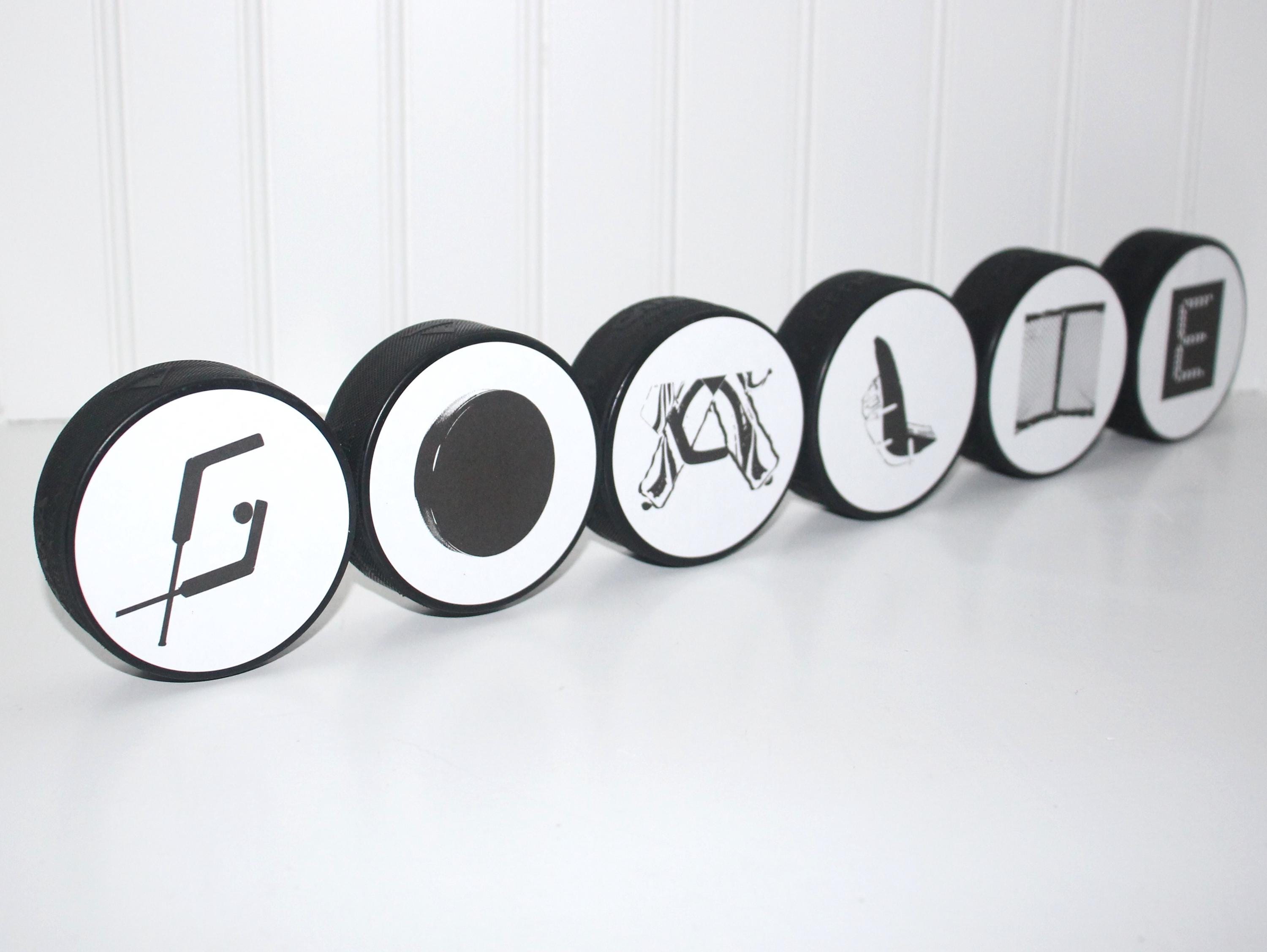 Hockey Goalie Photo Display: "GOALIE" Puck Decor, Gift for Goalies